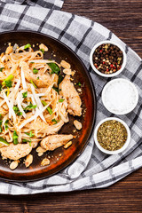 Pad thai - grilled meat and noodles