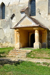 Fortified medieval saxon evangelic church  in  the village Alma Vii (Almen) Transylvania, Romania....