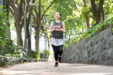 Obraz premium ランニングする女性