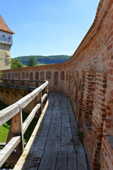 Fortified medieval saxon evangelic church  in  the village Alma Vii (Almen) Transylvania, Romania. The settlement was founded by the Saxon colonists in the middle of the 12th century