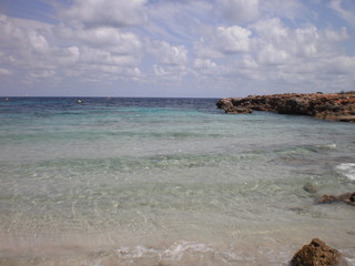 Blue And Crystal Clear Waters In A Paradise Place As Is The Island Of Menorca. July 5, 2012. Xon Xoriguer, Citadel, Menorca, Balearic Islands, Spain, Europe. Travel Tourism Street Photography