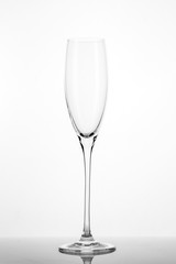 Empty glass of wine isolated on white background.