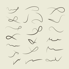 Hand drawn decorative curls, swirls, dividers collection