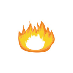 Icon hot fire flame, campfire and bonfire element.