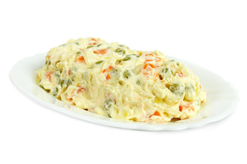 Italian food homemade salad starter. Isalata Russa (russian salad) a traditional piedmontese starter.