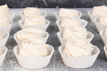 Homemade traditional vanilla zephyr
