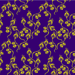 Fototapeta na wymiar Seamless floral fantasy pattern