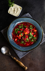 Ukrainian beetroot soup borscht
