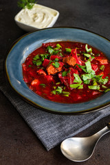 Ukrainian beetroot soup borscht