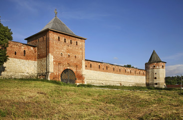 Yegoryevskaya (Egor) and Taynitskaya (Secret) towers in Zaraysk kremlin. Russia
