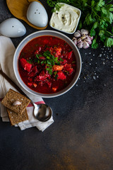 Ukrainian beetroot soup borscht