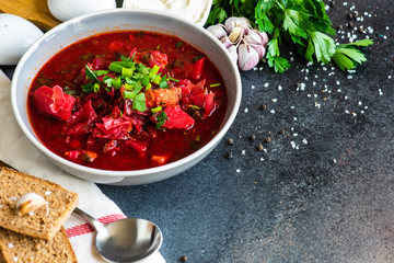 Ukrainian beetroot soup borscht