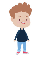 Happy kid having fun cartoons