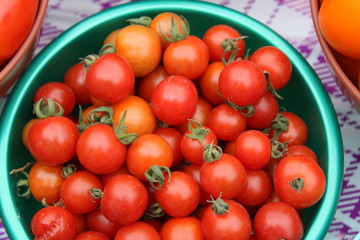 small tomatoes in a plate