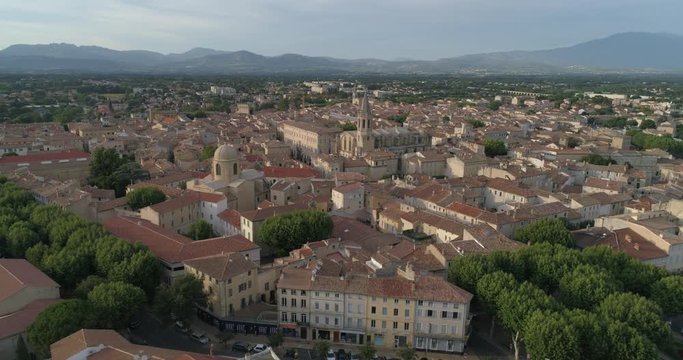 Carpentras aerial lateral traveling, Vaucluse, France