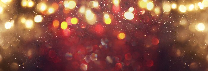 background of abstract Red glitter lights. defocused. banner