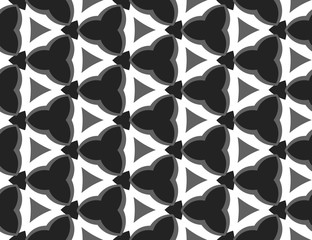 Vector seamless geometric pattern. In black, grey, white colors.