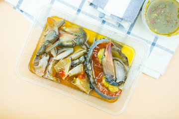 Pickled crab eggs in fish sauce