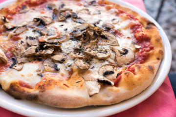 Pizza with mushrooms