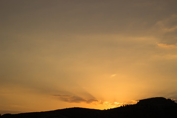 sunset on a summer day in malaga, warm colors