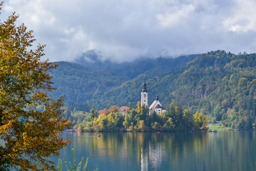 Fototapeta na wymiar Beautiful landscape in Slovenia, in the fall