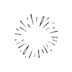 Obraz premium Starburst hand drawn. Vintage Vector doodle illustration
