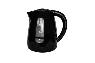 black electric kettle isolated on white background