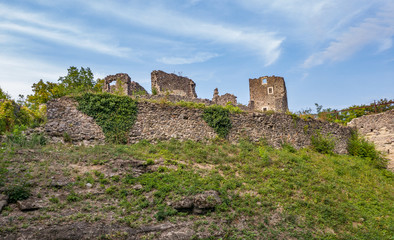 Fototapeta na wymiar The ruins of Nevitsky castle. Transcarpathia, Ukraine.