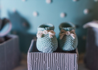 blue shoes cake decorations for baby shower 