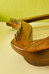 Obraz na płótnie Canvas Detail of a Small Harp