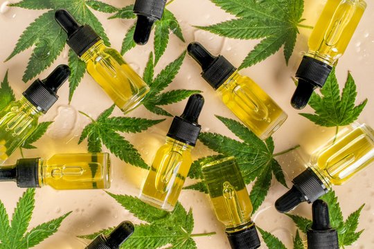 CBD oil used for self-care, mindfulness, and relaxation. CBD oil derived from cannabis.
