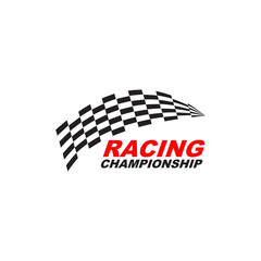 Race flag icon logo design vector template