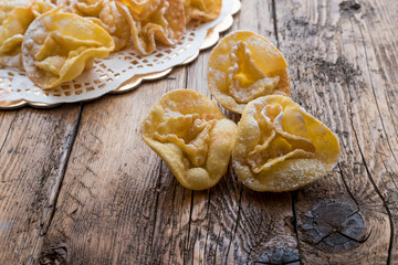 Sweets Sfrappole of Italian Carnival