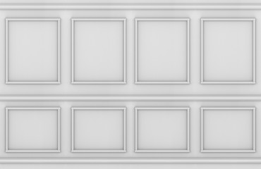 3d rendering. modern vintage classical style molding square pattern shape wall design background.