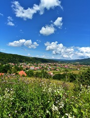 landscape with a village from Transylvania - Romania