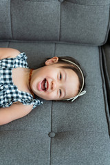 Toddler Girl in Black and White Gingham Romper