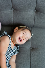 Toddler Girl in Black and White Gingham Romper