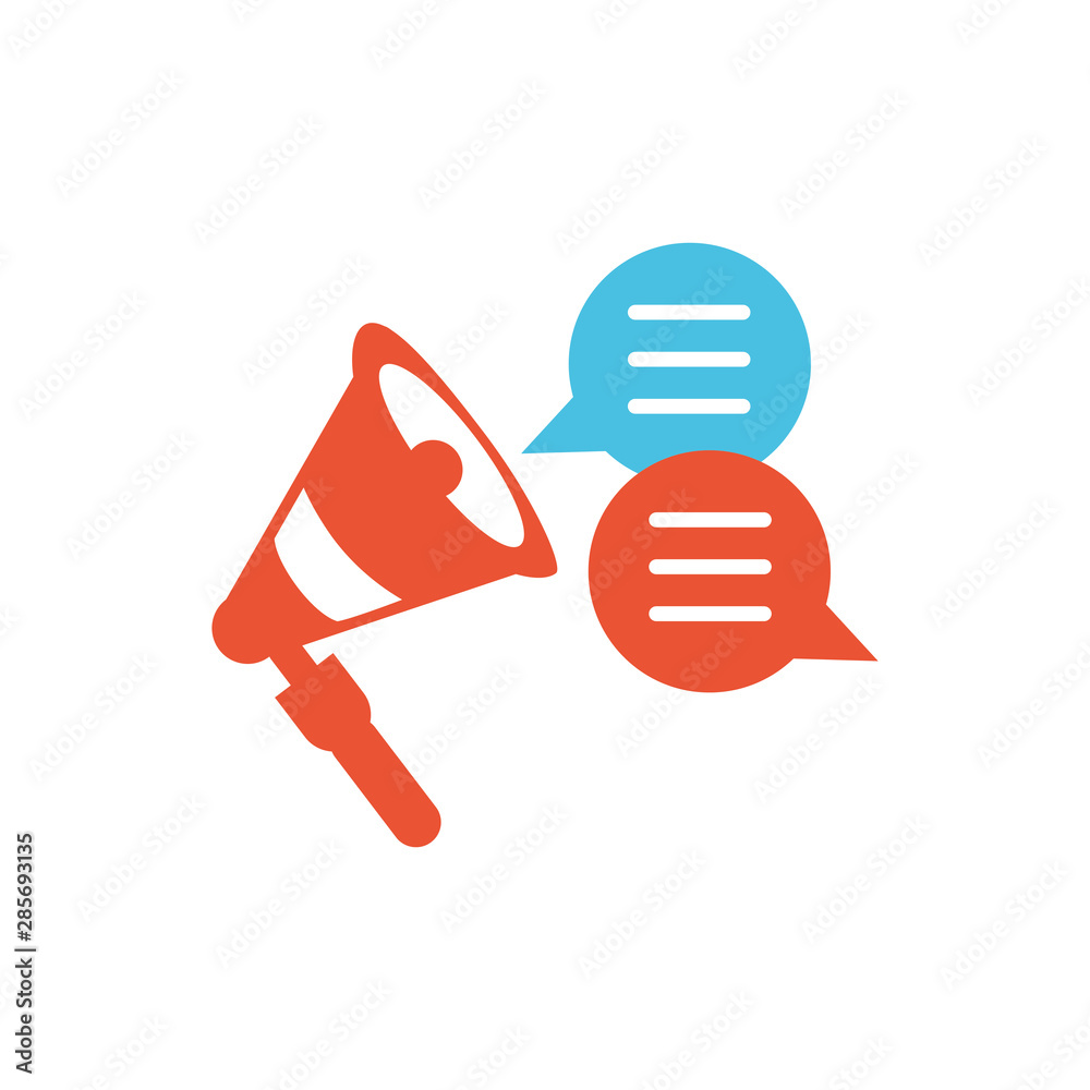 Poster sound megaphone audio isolated icon