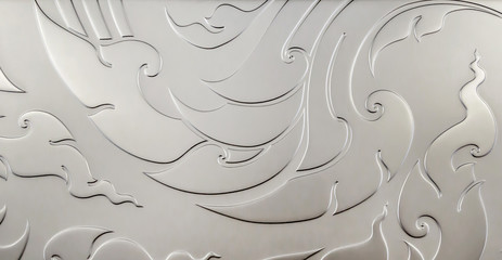stainless steel with Thai pattern texture background