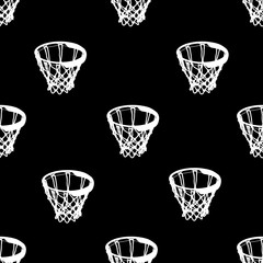 Basketball Basket Motif Graphic Seamless Pattern