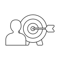 target board with silhouette person