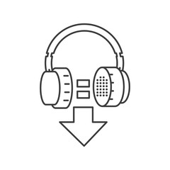 earphones audio device technology vector ilustration