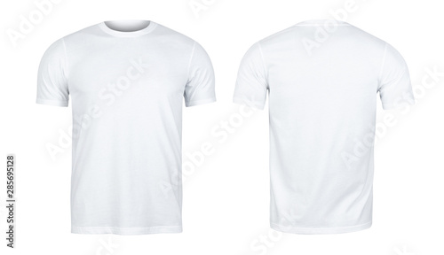 Download White T Shirts Mockup Front And Back Used As Design Template Wall Mural Touchr