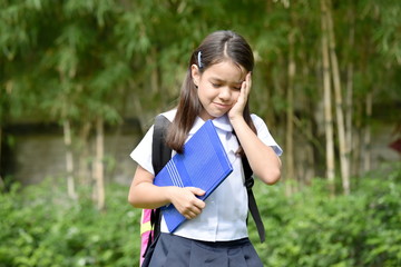 Depressed Catholic Minority School Girl Wearing Uniform