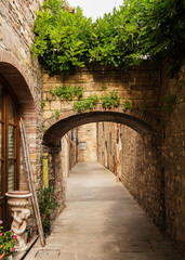 Fototapeta na wymiar arch bridge in old italian town