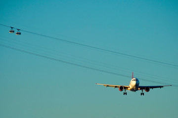 Aircraft on the cable car
