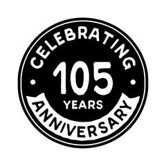 105 years anniversary logo template. Vector and illustration.