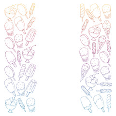 Collection of vector ice creams. Pattern for banners, posters