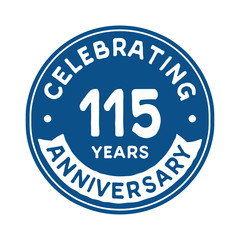 115 years anniversary logo template. Vector and illustration.