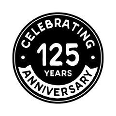 125 years anniversary logo template. Vector and illustration.